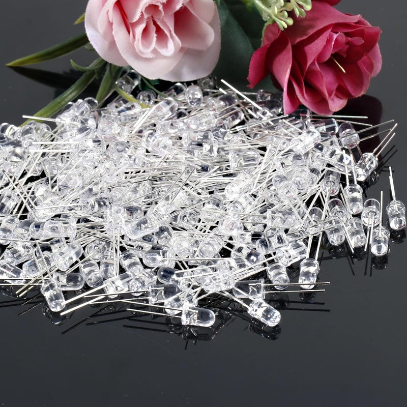 Juasky 150pcs 5mm LED Diode Lights,Clear Red LED Light Emitting Diodes for Science Experiment DIY Projects - Image 5